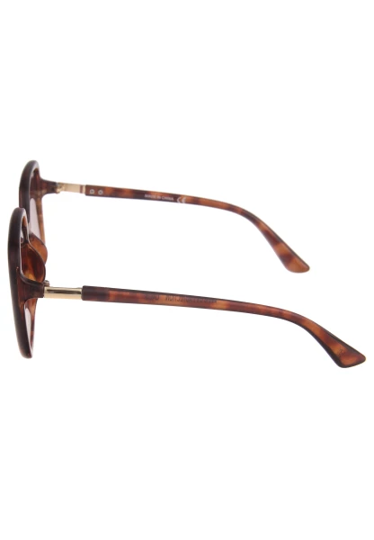 Leslii Sonnenbrille Damen Square Horn-Optik braune Designerbrille Sunglasses Kunststoff Braun 50% Rabatt mit kostenlosem Versand