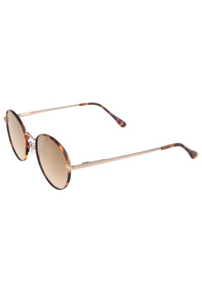 Leslii Sonnenbrille Damen braune Boho-Brille Muster Designerbrille Sunglasses Metall Gold Braun Fabrikladen