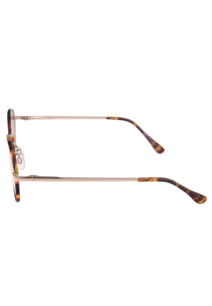 Leslii Sonnenbrille Damen braune Boho-Brille Muster Designerbrille Sunglasses Metall Gold Braun Fabrikladen