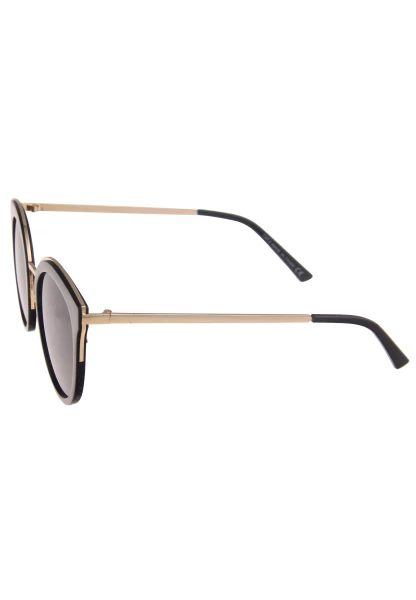 Leslii Sonnenbrille Damen Cateye schwarze Sonnenbrille Designerbrille Sunglasses Metall Schwarz Gold Begrenzt auf 3 Tage