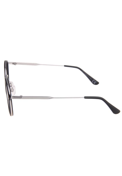 Leslii Sonnenbrille Damen Small schwarze Sonnenbrille Designerbrille Sunglasses Metall Schwarz Silbe Speichern exportieren