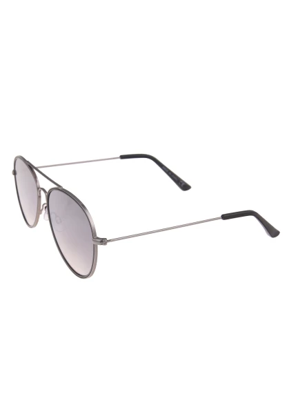 Leslii Sonnenbrille Damen Piloten-Brille Doppelsteg Designerbrille Sunglasses Metall Schwarz Silber Outlet
