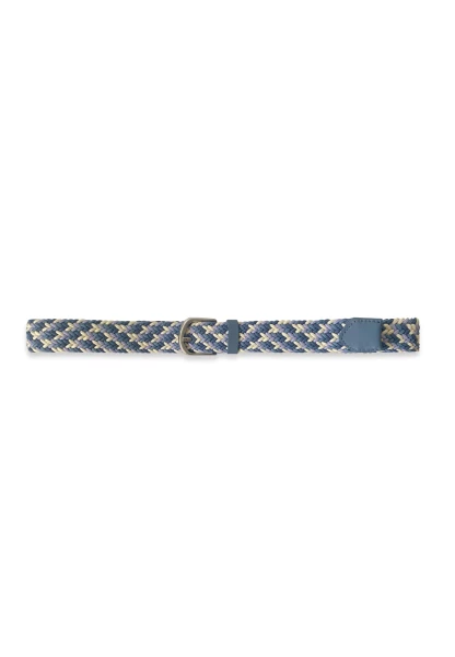 -50% SALE! Leslii Flechtgürtel Stretch mit Leder Applikation in Blau Creme Neueste Mode