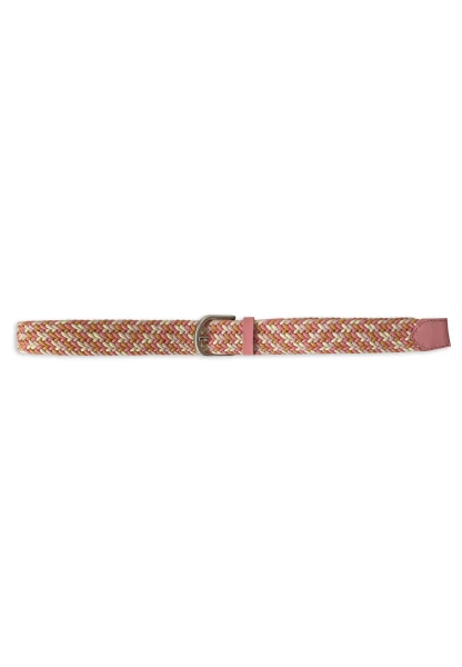 -50% SALE! Leslii Flechtgürtel Stretch mit Leder Applikation in Rosa Pink Creme Orange Zeitlich begrenztes Angebot