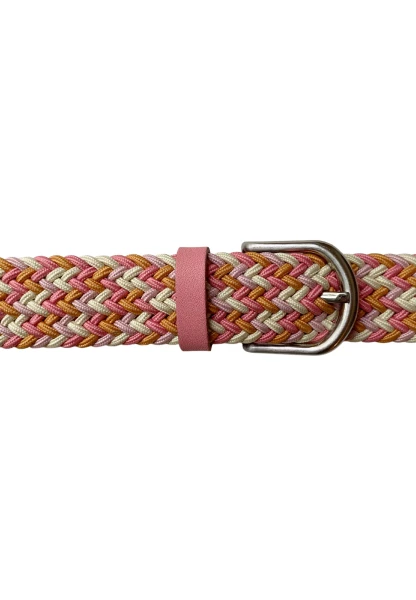 -50% SALE! Leslii Flechtgürtel Stretch mit Leder Applikation in Rosa Pink Creme Orange Zeitlich begrenztes Angebot