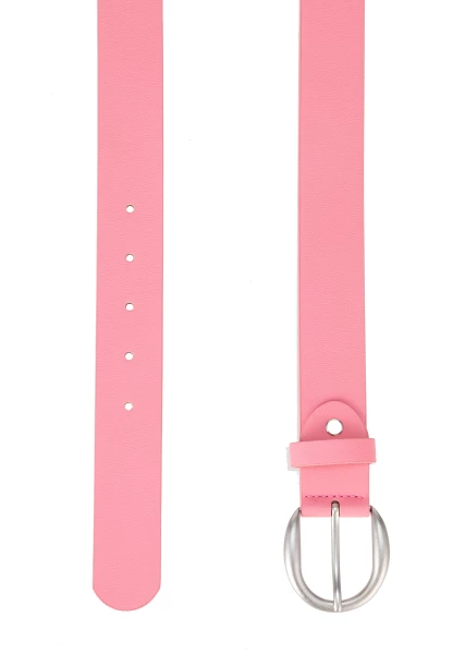 Leslii Damen-Gürtel Basic Uni einfarbig rosa Gürtel Breite 3,5cm Dornschließe Silber Pink Neuheiten