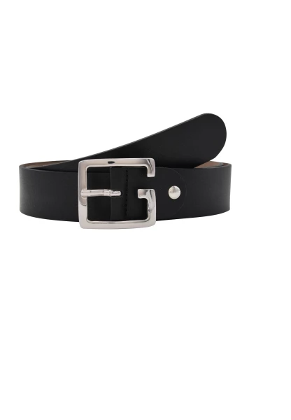 Leslii Premium Gürtel echter Leder-Gürtel Breite 4cm Kalbs-Nappaleder Narbung Schwarz Silber JETZT KAUFEN