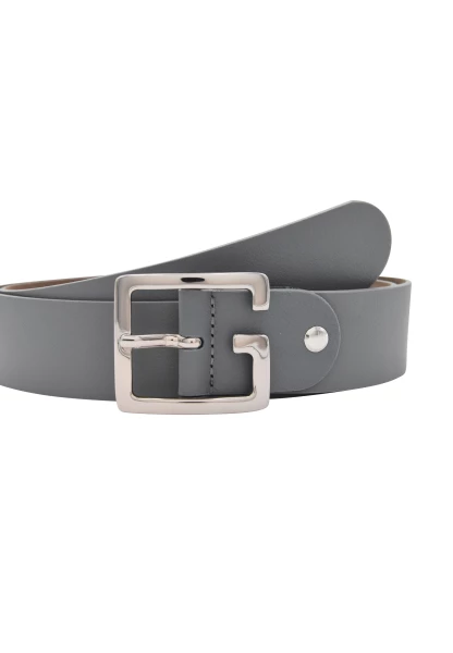 Leslii Premium Gürtel echter Leder-Gürtel grauer Gürtel Breite 4cm Kalbs-Nappaleder Narbung Grau Sil Neueste Stile
