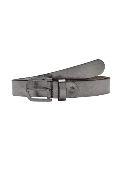 Leslii Premium Gürtel Leder-Gürtel grauer Gürtel Kalbs-Nappaleder Breite 3cm Narbung Gun Metal Grau Fabrikladen