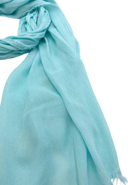 Leslii Schal Uni Viskose Bambus in Aqua Kostenloser Versand