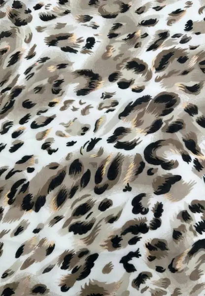 Leslii Schal Leo Muster in Beige Schwarz Fabrik Onlineshop