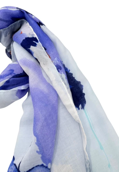 Leslii Schal Blumen Muster in Blau Schwarz Fabrikpreis