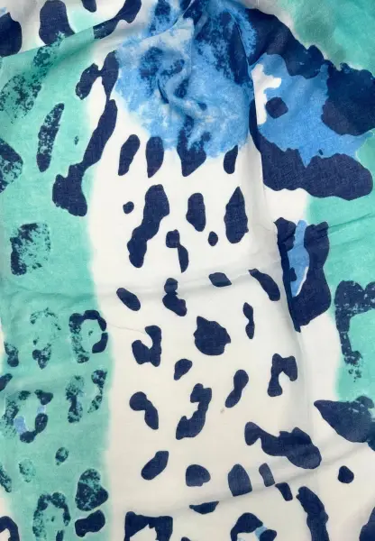 Leslii Schal Leo Look in Blau Türkis Sonderangebot