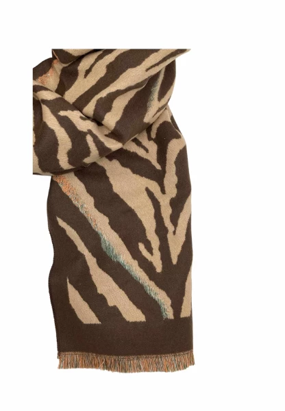 Leslii Schal mit Zebra-Muster Coffee Braun Online Shopping