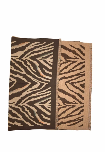 Leslii Schal mit Zebra-Muster Coffee Braun Online Shopping