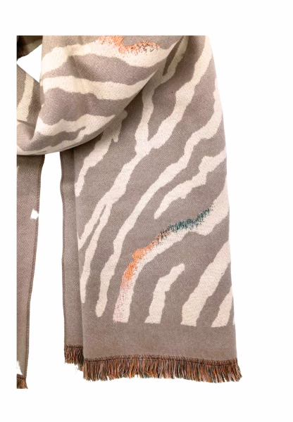 Leslii Schal mit Zebra-Muster Beige Exklusivangebot
