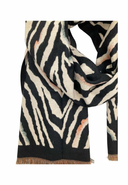 Leslii Schal mit Zebra-Muster Schwarz Cyber Monday