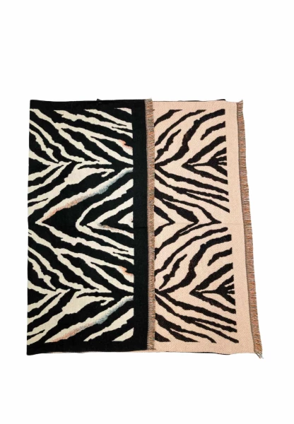 Leslii Schal mit Zebra-Muster Schwarz Cyber Monday