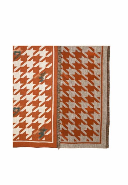 Leslii Schal mit Pepita-Muster Orange Weihnachtsangebot