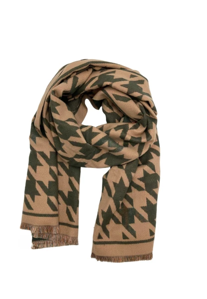 Leslii Schal mit Pepita-Muster Oliv Beige Muttertagsangebot