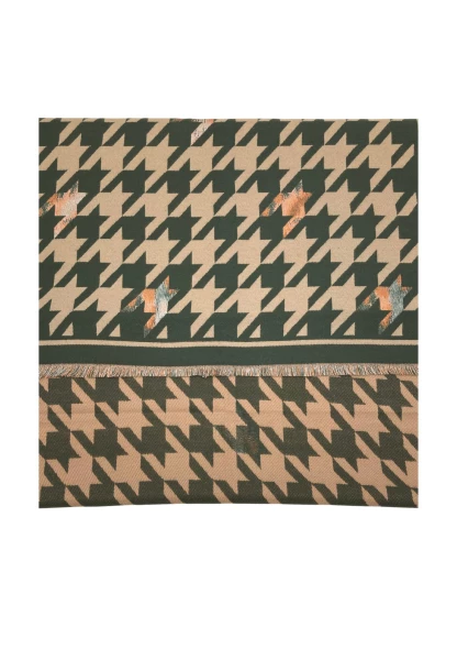 Leslii Schal mit Pepita-Muster Oliv Beige Muttertagsangebot