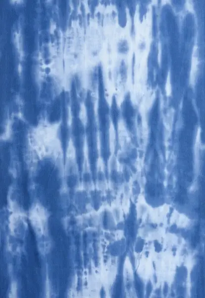 Leslii Schal Fransen Batik Blau Neueste Mode