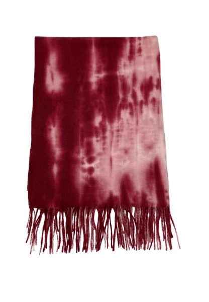Leslii Schal Fransen Batik Dunkelrot Rosa Online Outlet