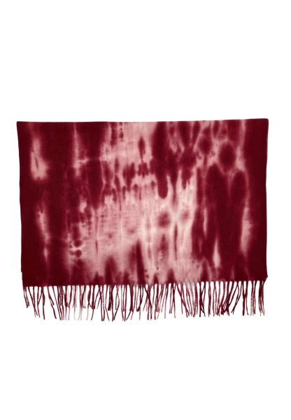 Leslii Schal Fransen Batik Dunkelrot Rosa Online Outlet