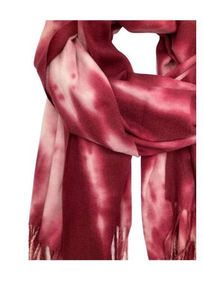 Leslii Schal Fransen Batik Dunkelrot Rosa Online Outlet