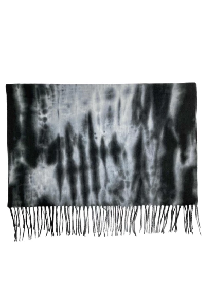 Leslii Schal Fransen Batik Schwarz Grau Zeitlich begrenztes Angebot