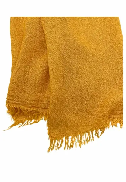 Leslii Schal Uni Viskose Bambus Natur-Schal senffarbener Schal nachhaltig Bamboo Indoor Schal Curry Sonderangebote