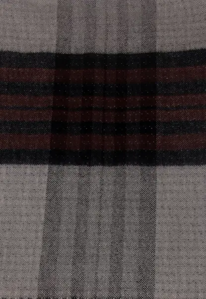 -50% SALE Leslii Schal Muster-Mix gemusterter Schal Streifen-Muster Fransen-Schal kariert Braun Super Rabatt