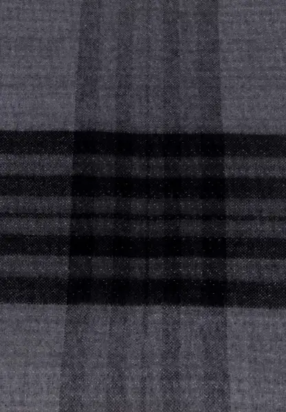 -50% SALE Leslii Schal Muster-Mix gemusterter Streifen-Muster Fransen-Schal kariert in Schwarz 50% Rabatt mit kostenlosem Versand