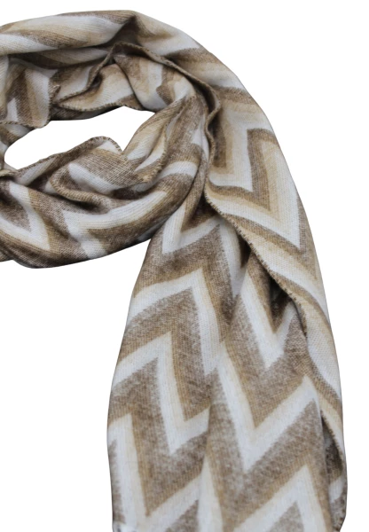 -50% SALE Leslii Schal Zickzack-Muster gemusterter Fransen-Schal Muster-Schal in Braun Beige Kostenloser Versand international
