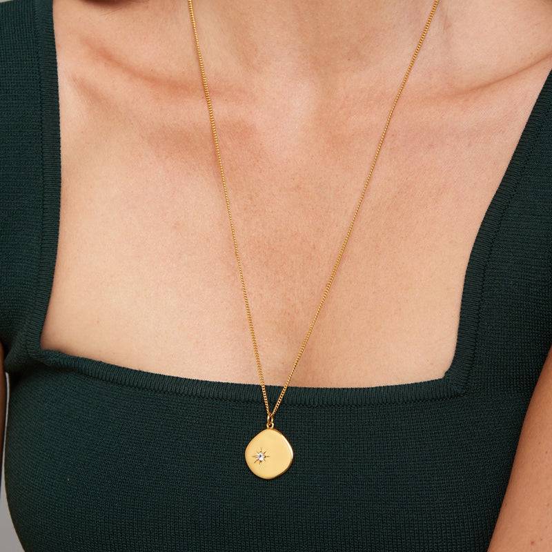 Mosuo Jewellery Geburtsstein Halskette April - Vermeil & Topas zollfrei