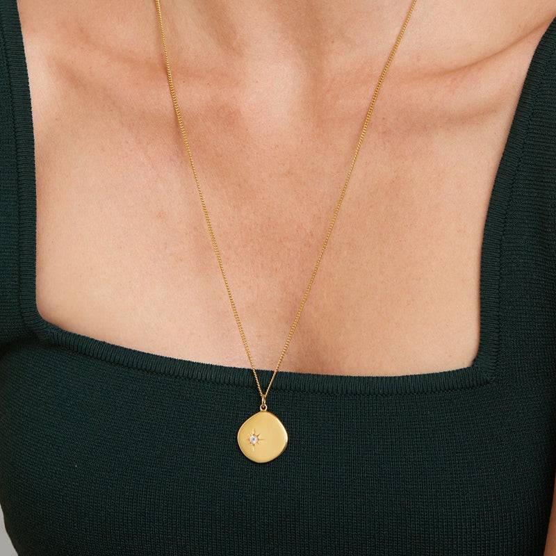 Mosuo Jewellery Geburtsstein Halskette Juni - Vermeil & Mondstein Rabatte dieses Monats