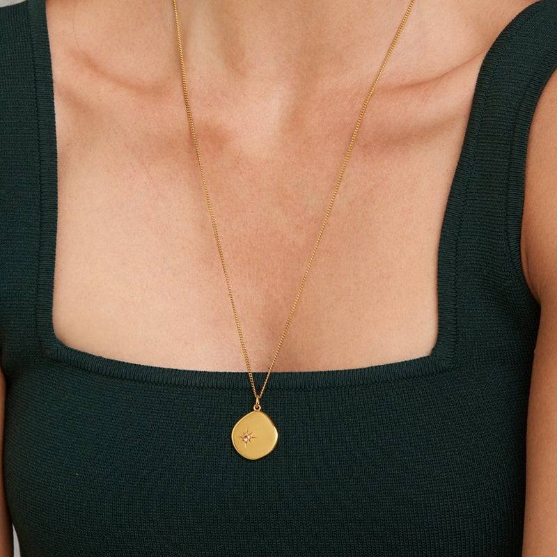 Mosuo Jewellery Geburtsstein Halskette November - Vermeil & Citrin Verkauf