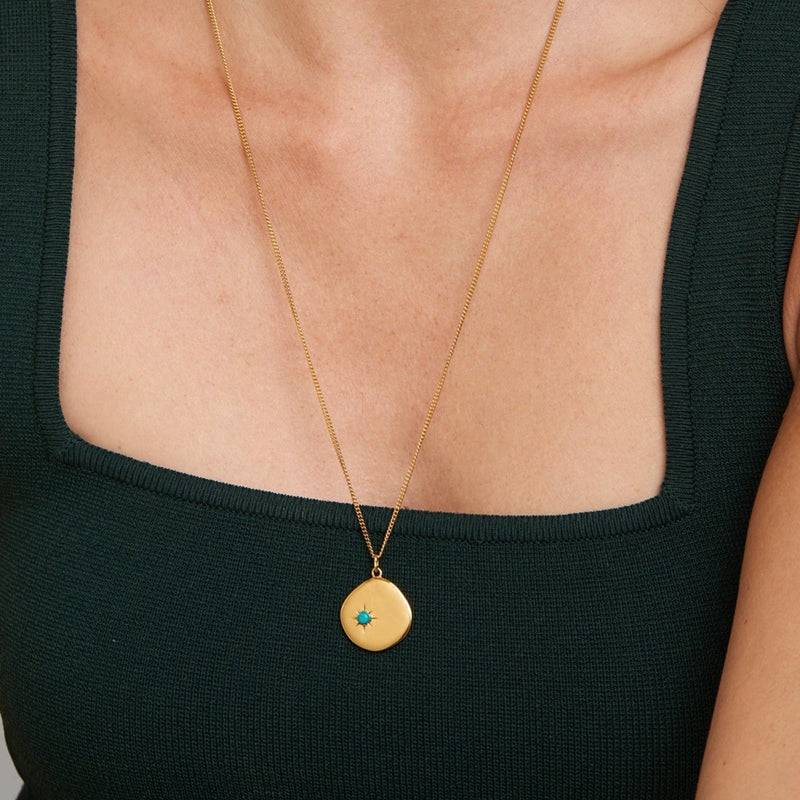 Mosuo Jewellery Geburtsstein Halskette Dezember - Vermeil & Türkis Angebote