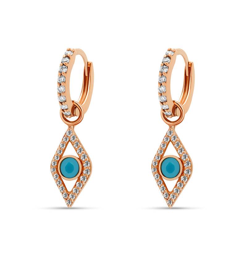 Mosuo Jewellery Mini Diamant Creole mit Nazar Auge Heißer Verkauf