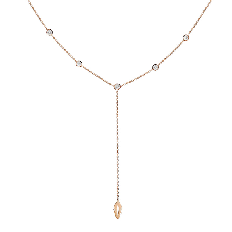 Mosuo Jewellery Feder Y-Halskette mit Steinen Kostenlose Rückgabe