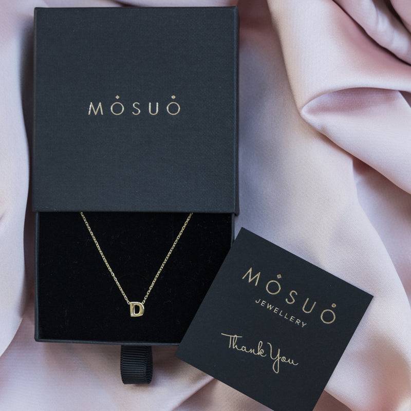 Mosuo Jewellery Diamant Buchstaben Halskette “D” - Vermeil Sonderangebot der Fabrik