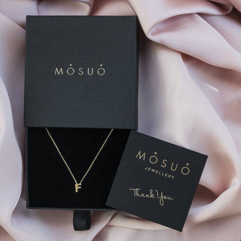 Mosuo Jewellery Diamant Buchstaben Halskette “F” - Vermeil Bis zu 55% Rabatt