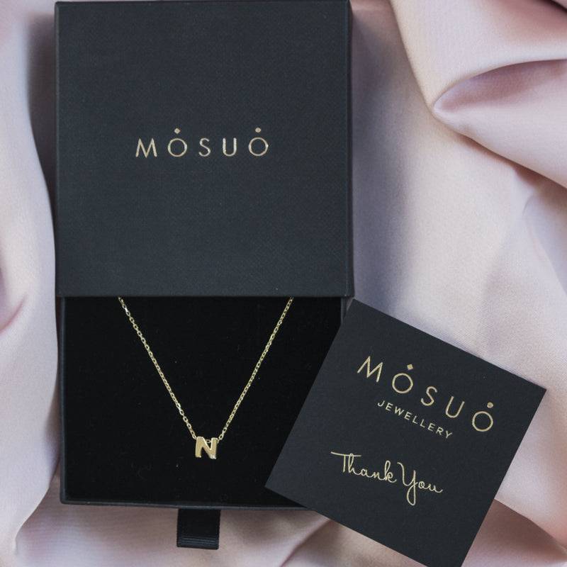 Mosuo Jewellery Diamant Buchstaben Halskette “N” - Vermeil Fabrikladen