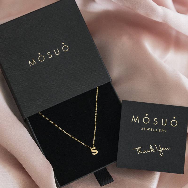 Mosuo Jewellery Diamant Buchstaben Halskette “S”- Vermeil zollfrei
