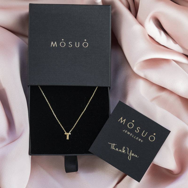 Mosuo Jewellery Diamant Buchstaben Halskette “T”- Vermeil 50% Rabatt für begrenzte Zeit