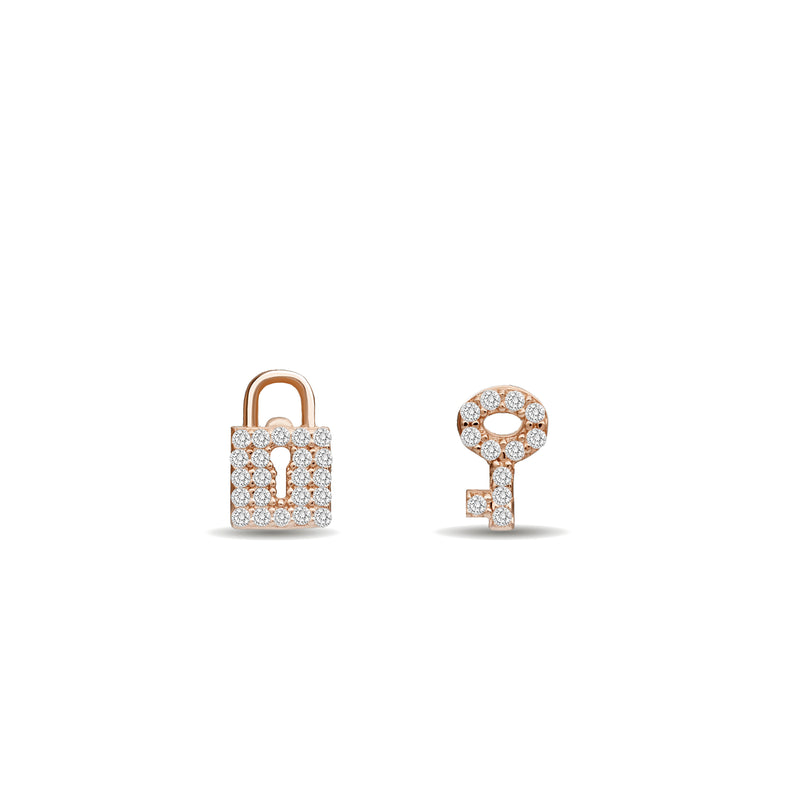 Mosuo Jewellery Schloss und Schlüssel Diamant Ohrstecker Fabrik Onlineshop