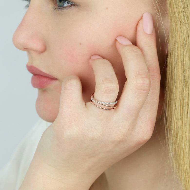 Nana Kay Echtgold Ring Onduler Rosé Tägliche Deals
