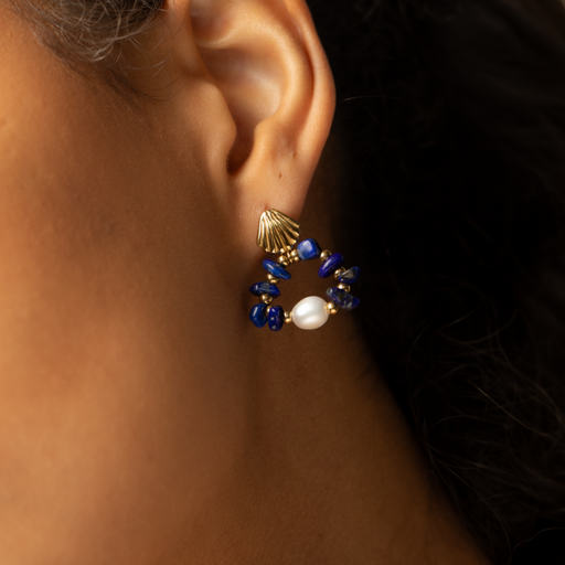 Paul Hewitt Scallop Stone Ohrring Gold VIP-Rabatte