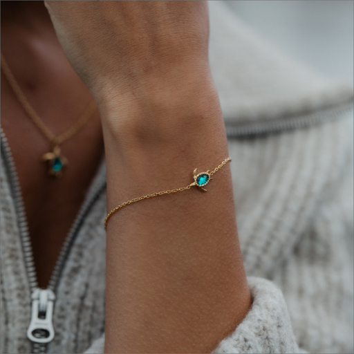 Paul Hewitt Turtle Mono Armkette Aquamarine Gold Tiefpreis