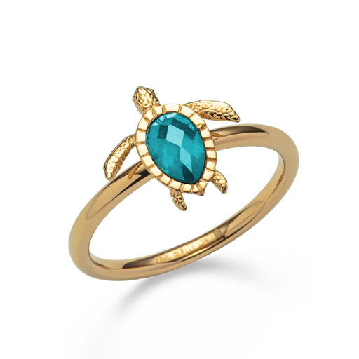 Paul Hewitt Turtle Ring Aquamarine Gold Zeitbegrenzte Promotion